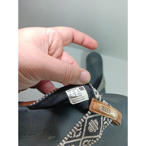 REEF ORTHO WOVEN Women's Sandals - Black/White - RF0A3VDNBLW - Size 10 - Picture 4 of 5